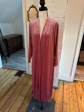 Dusty Rose Velvet Duster Cardigan | NEW - S